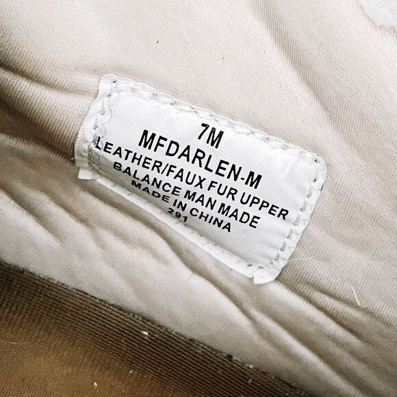 Marc Fisher Darlen Brown Tan Leather Sherpa Casual Winter Lace Ankle Boots Sz 7 - Picture 7 of 7